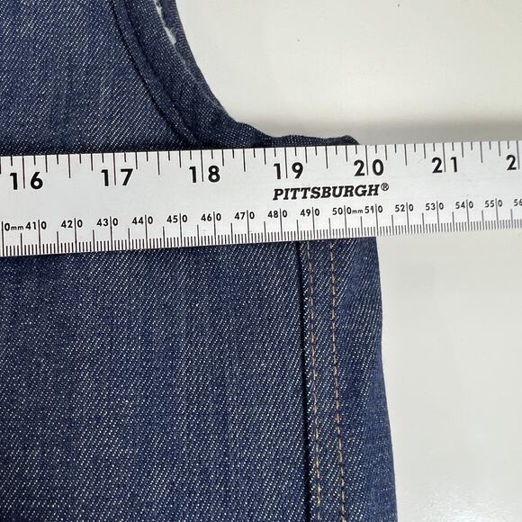 Vintage Sears Roebucks Vest Mens M Tall Blue Sherpa Lined Denim Workwear USA - Picture 10 of 14